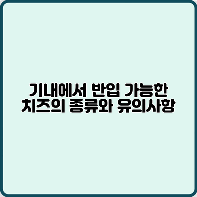 기내에서 반입 가능한 치즈의 종류와 유의사항
