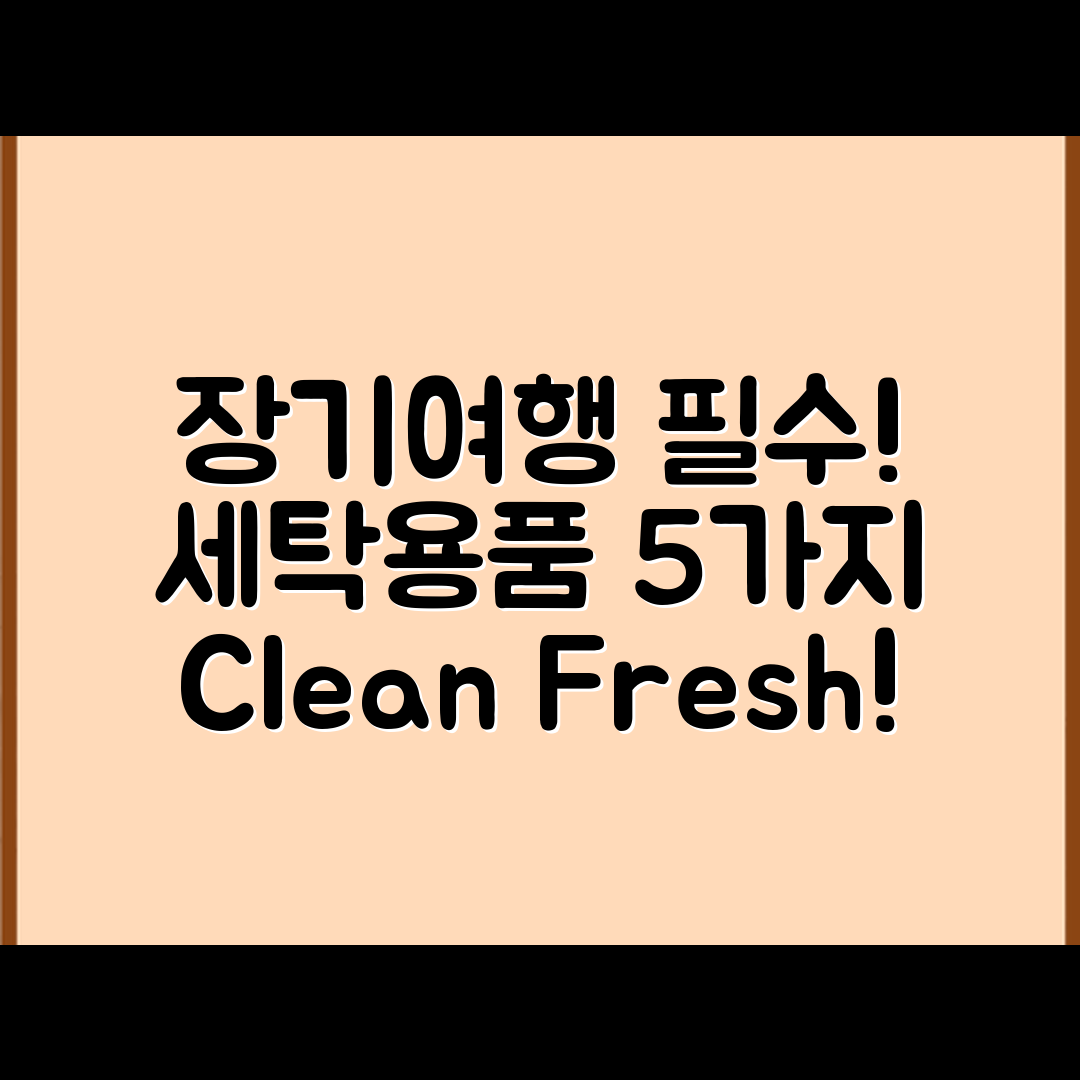 장기 여행 청결 유지 위한 세탁용품 5가지