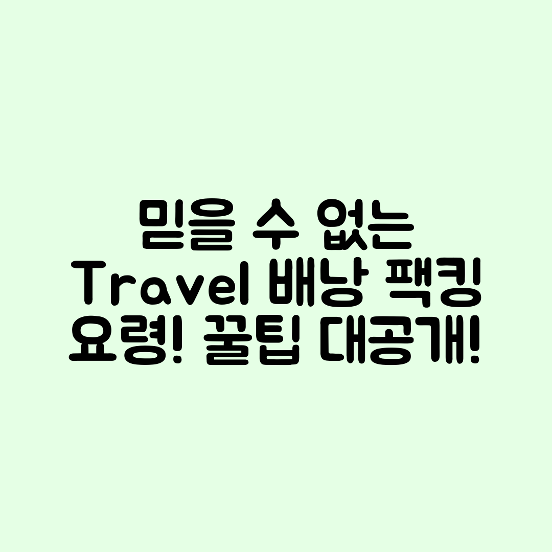 믿을 수 없는 여행용 배낭 패킹 요령!