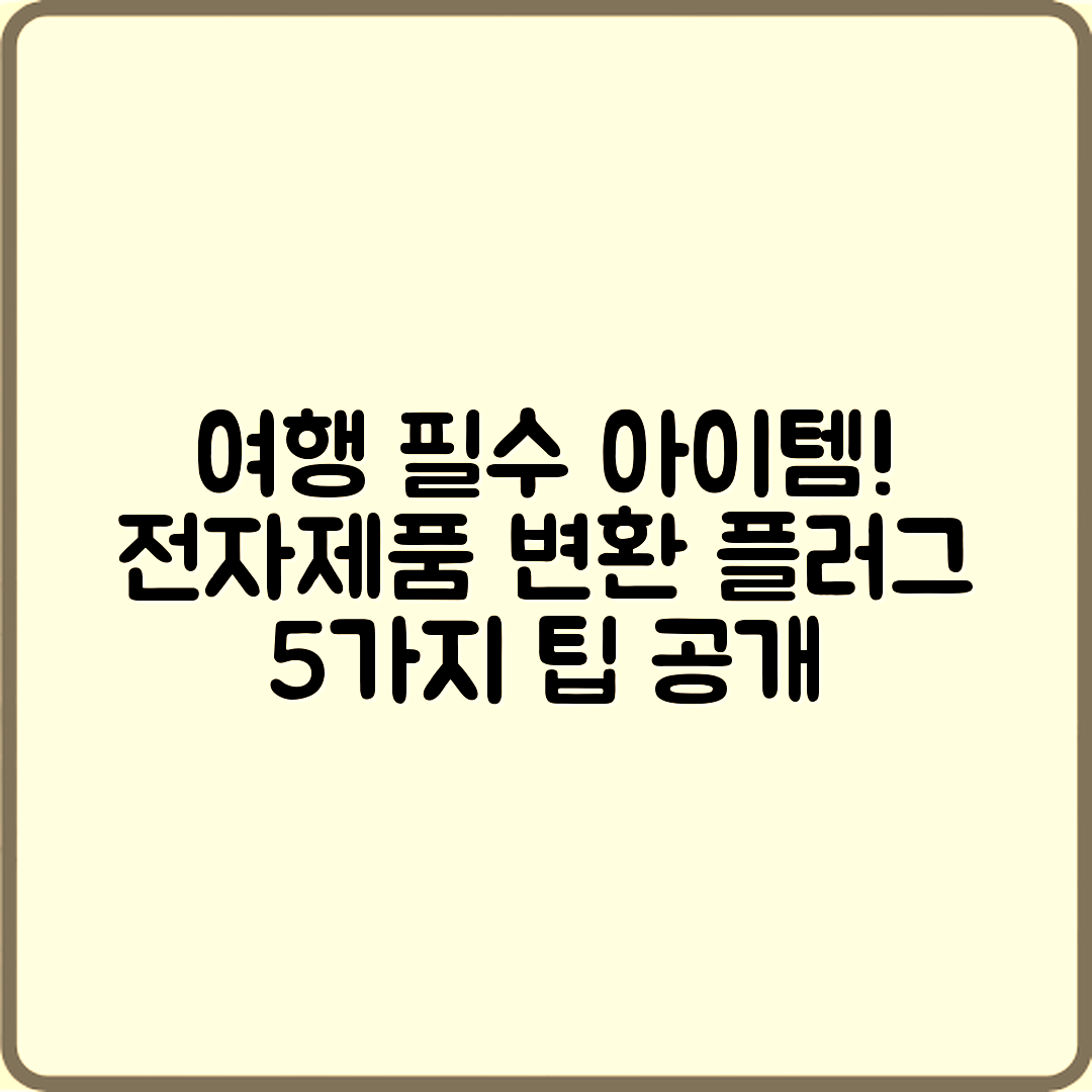 여행용 전자제품 변환 플러그 5가지 팁