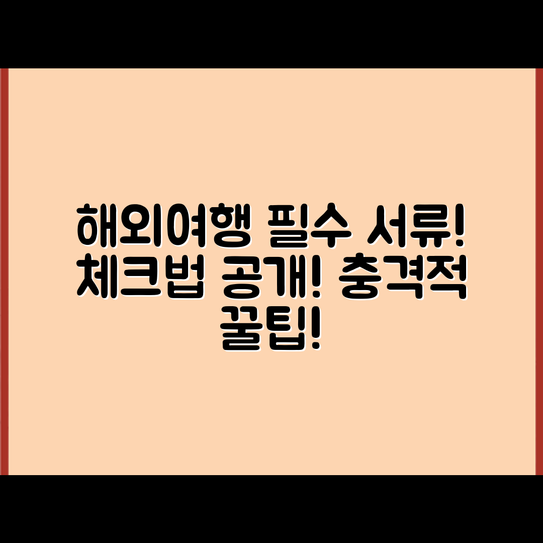 충격적인 해외 여행 필수 서류 체크법!