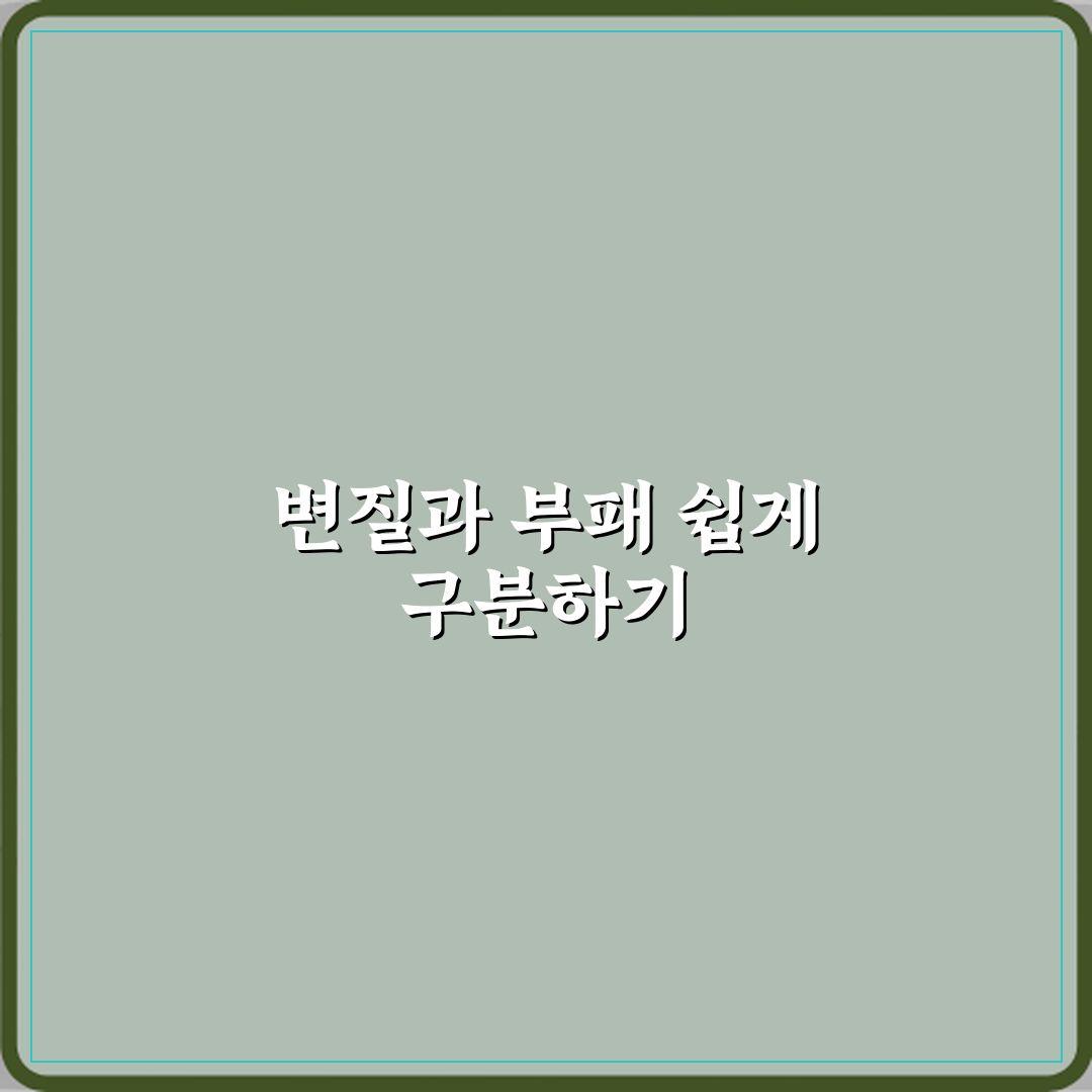 변질과 부패 차이 꿀팁 알려드려요, 꼭 알아두세요